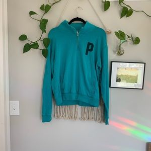 Teal sweatshirts love pink